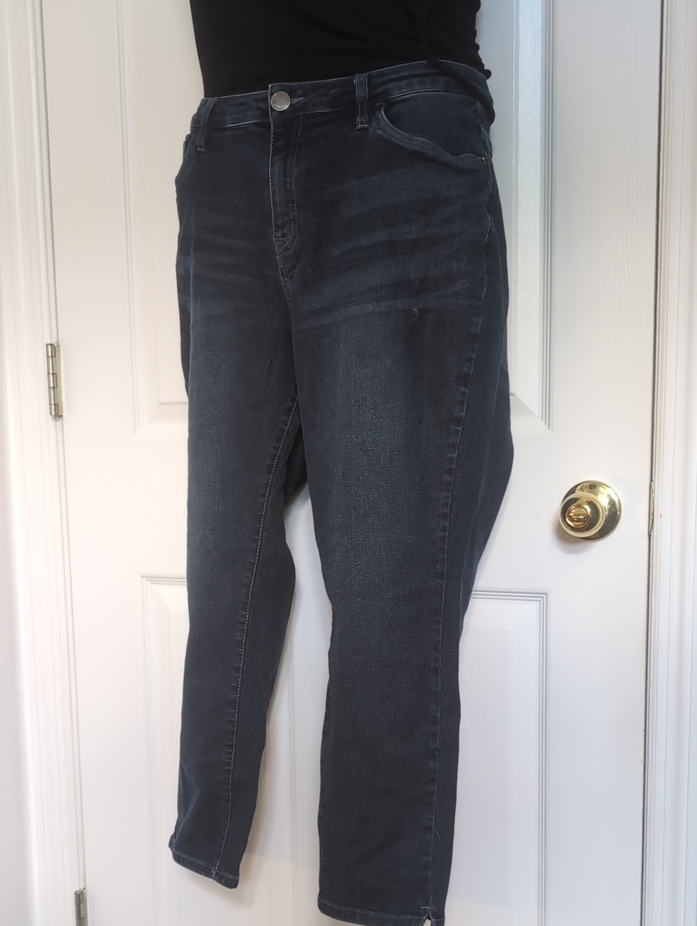 Lane Bryant Dark Charcoal Slim Straight Jeans
